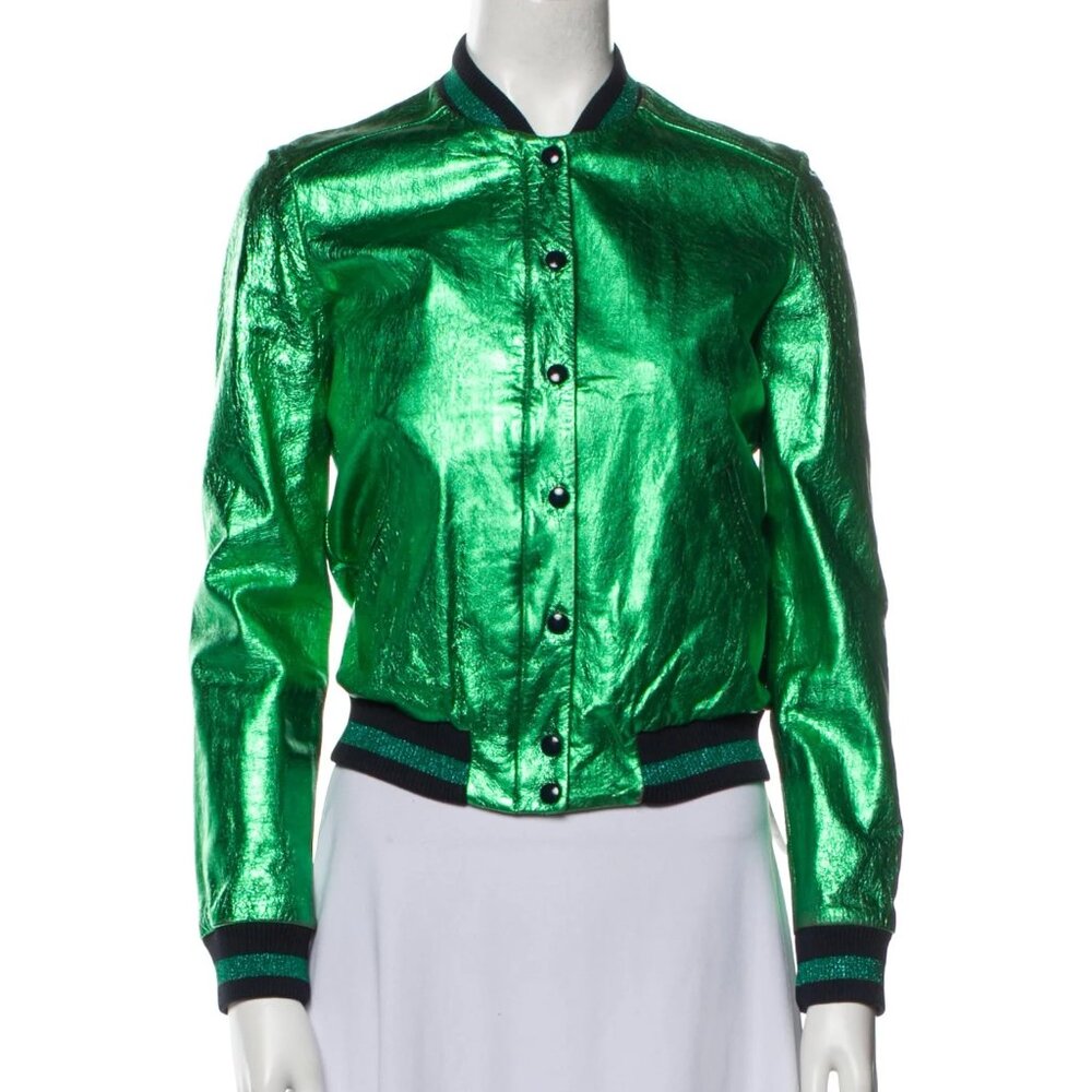 Bonpoint Lamb Leather Bomber Jacket - S